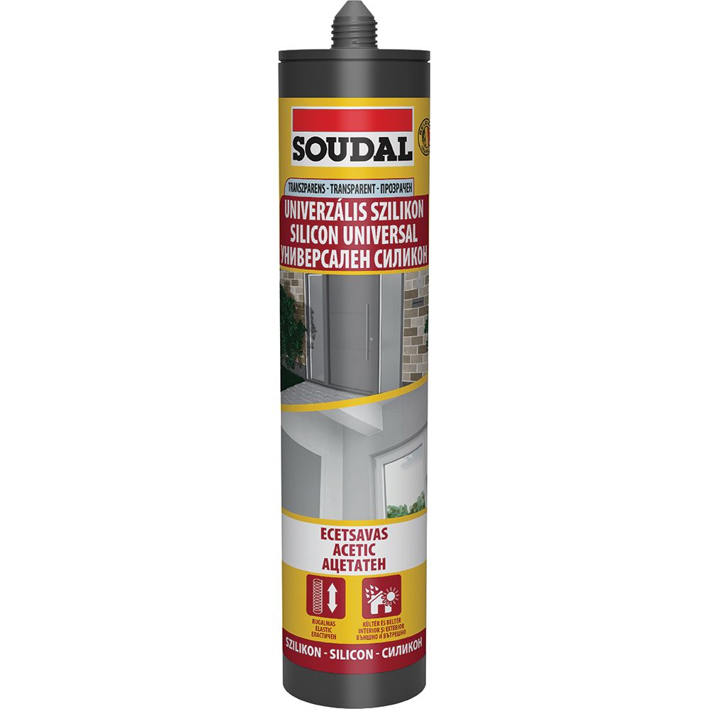 Silicon universal SOUDAL, aplicare cu pistol, transparent, 280 ml