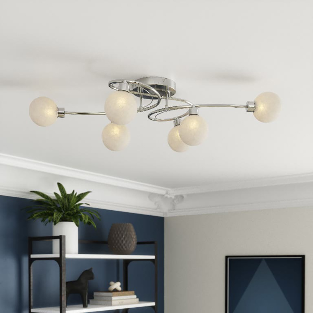 Lampa de interior GOODHOME Onnes, 6 x G9, 25W, crom