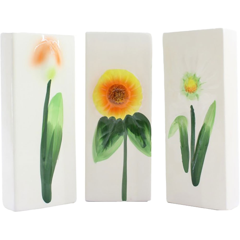 Umidificator pentru calorifer Summer, 20.5 x 8 x 3.5 cm, ceramic, multicolor, diverse modele cu flori