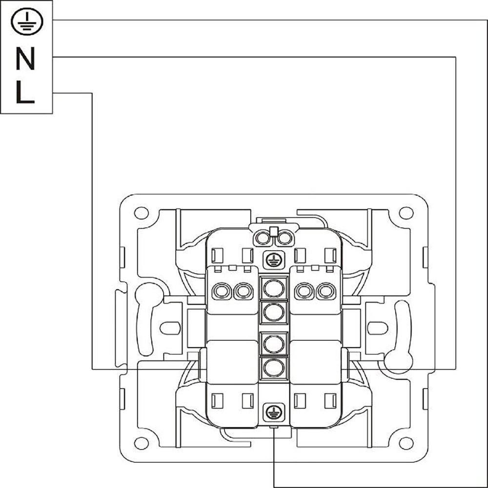 Priza dubla OPP, 16A, IP20, ABS, alb