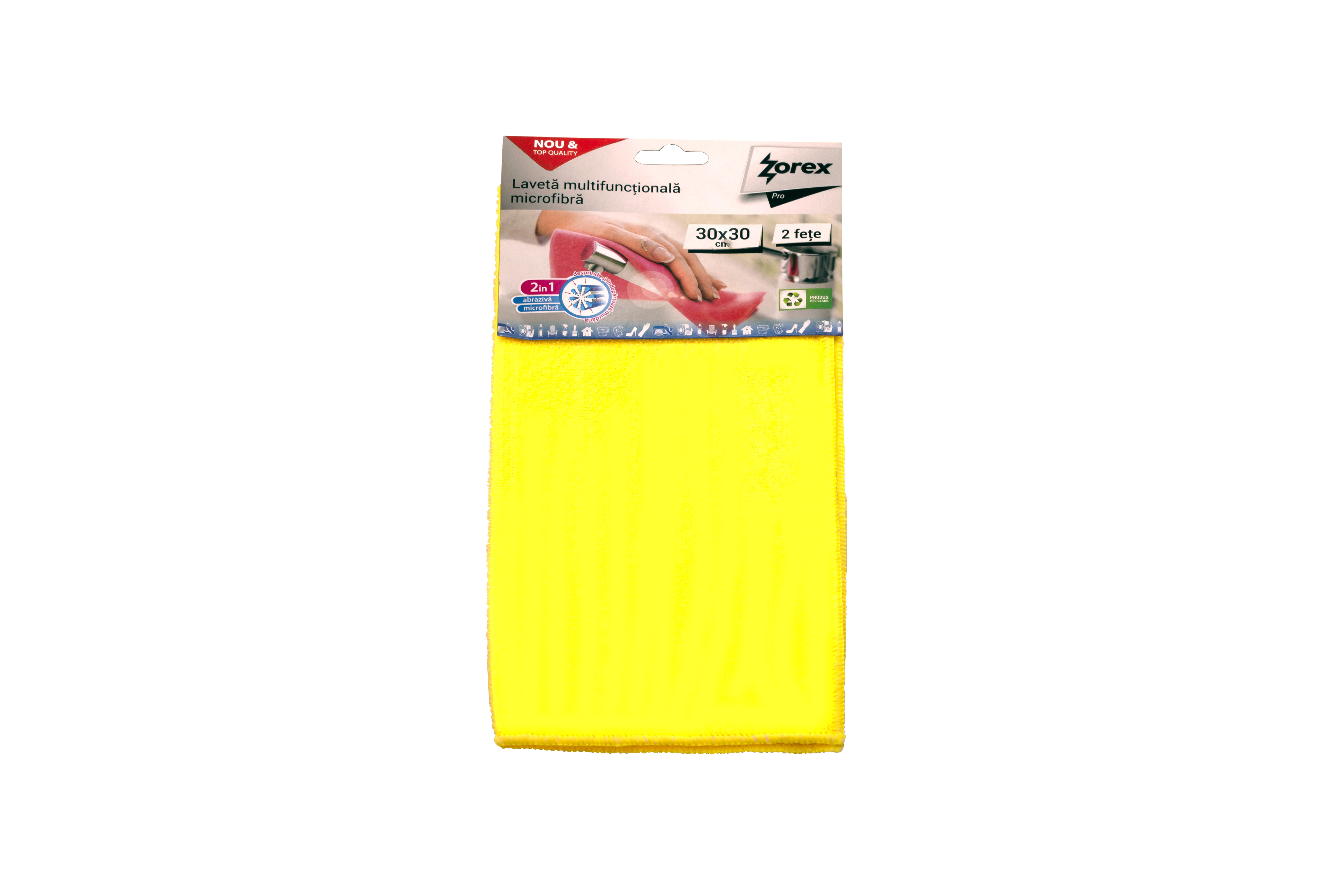 Laveta microfibra ZOREX Pro LMCOMBI, insertii abrazive, 40 x 40 cm