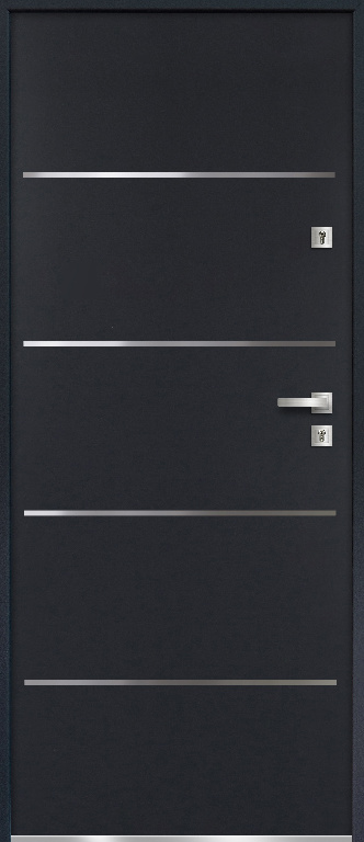 Usa exterior FORTIA Cecina, fara geam, stanga, metal, 88 x 205 cm, gri