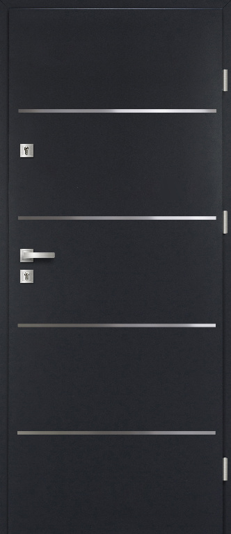 Usa exterior FORTIA Cecina, fara geam, stanga, metal, 88 x 205 cm, gri