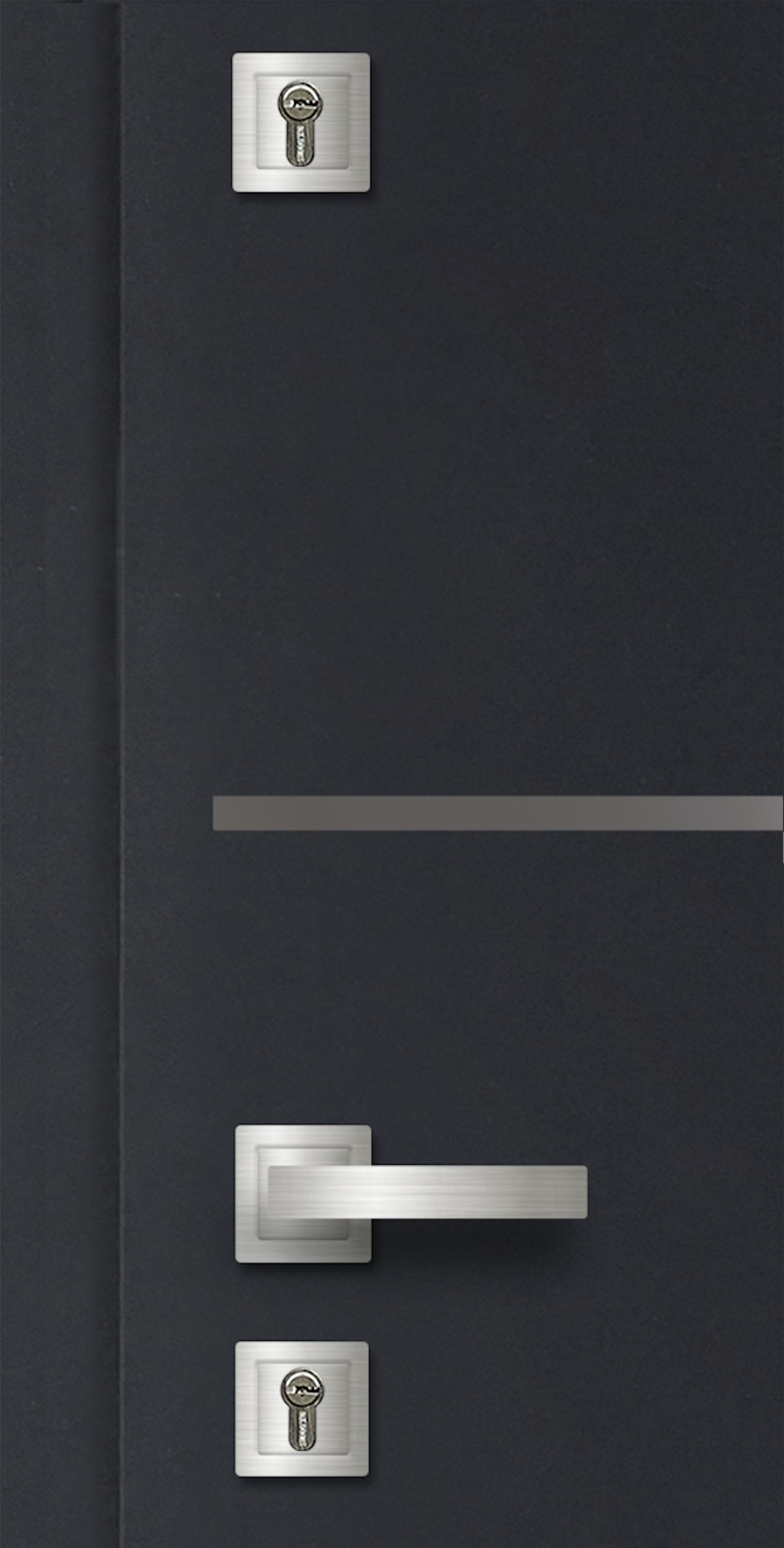 Usa exterior FORTIA Cecina, fara geam, stanga, metal, 88 x 205 cm, gri