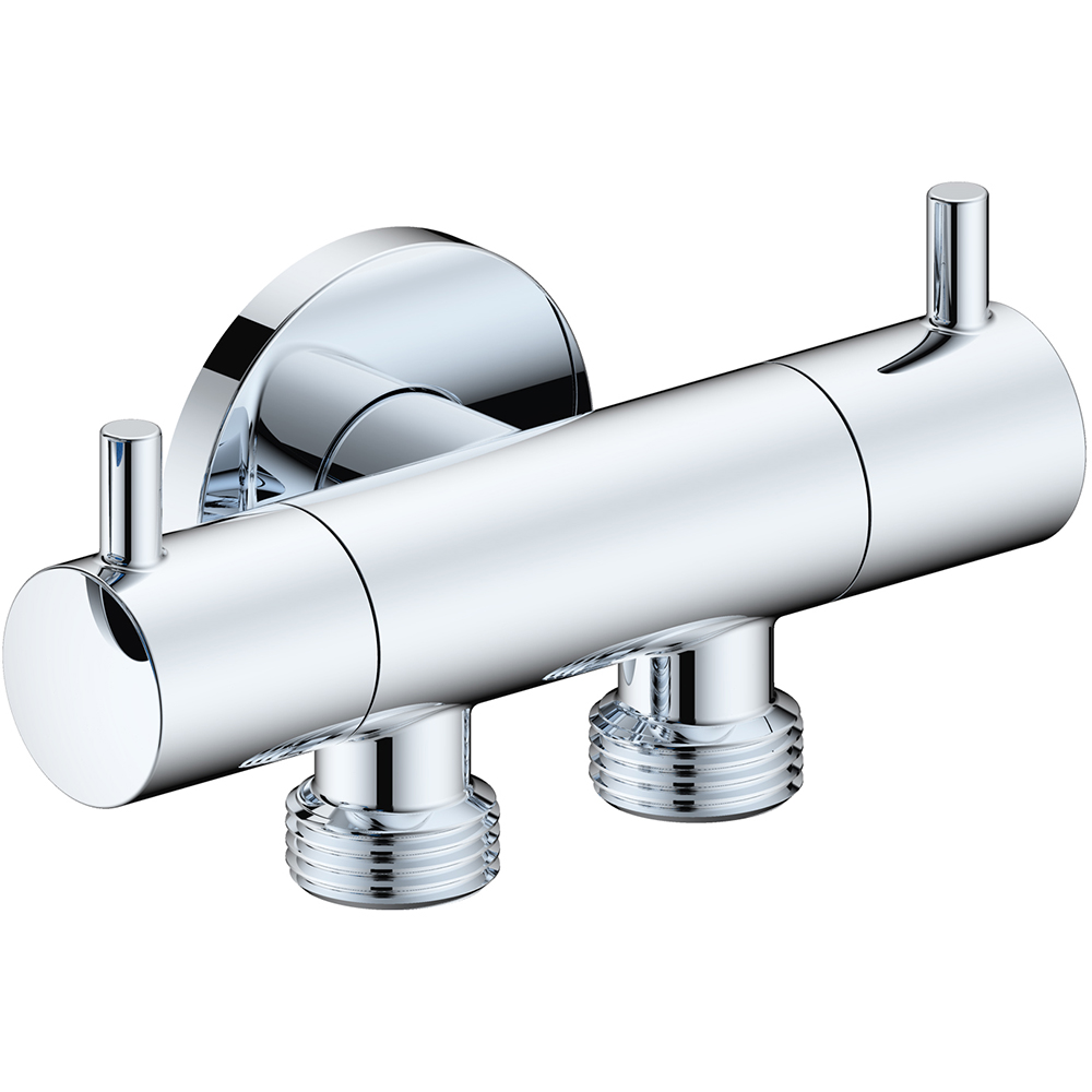 Robinet coltar KRUGER KR-DBL-12-12-12, 1/2" x 1.2" x 1/2", alama, argintiu