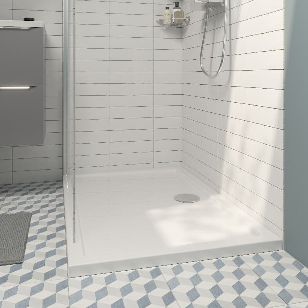 Cadita dus GOODHOME Vorma, dreptunghiulara, ABS si acril, 120 x 80 x 4 cm, alb