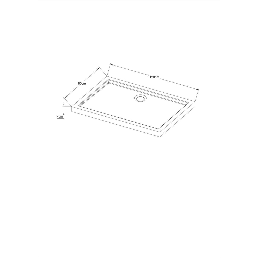 Cadita dus GOODHOME Vorma, dreptunghiulara, ABS si acril, 120 x 80 x 4 cm, alb