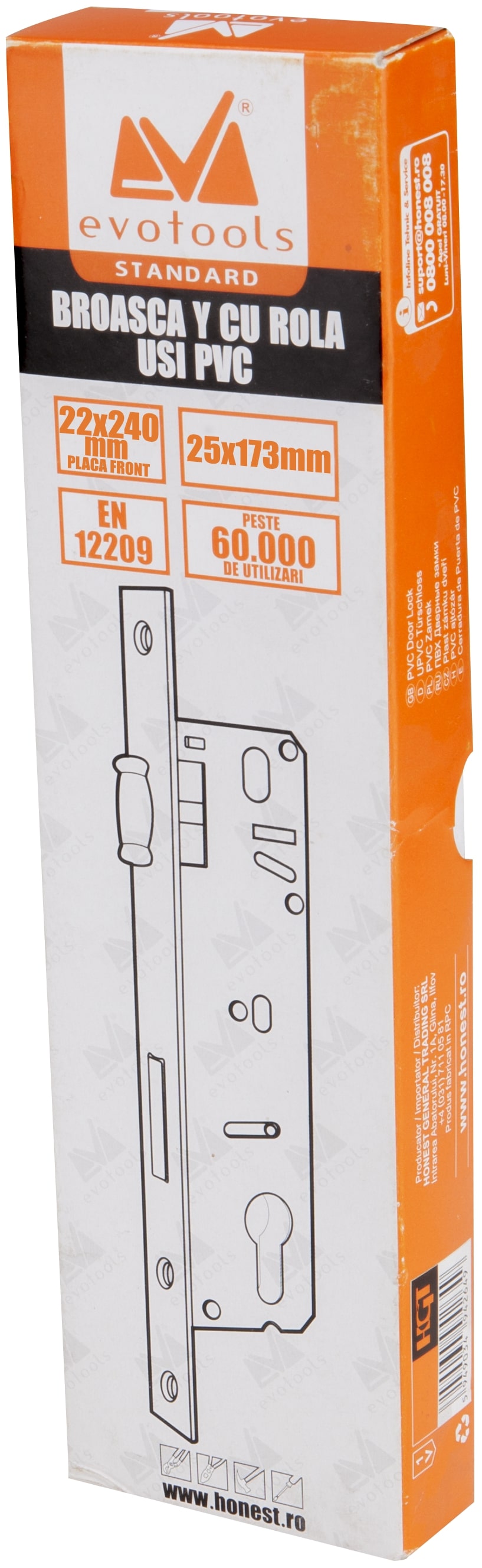 Broasca tip Y EVOTOOLS, usi PVC, 173 x 20 mm