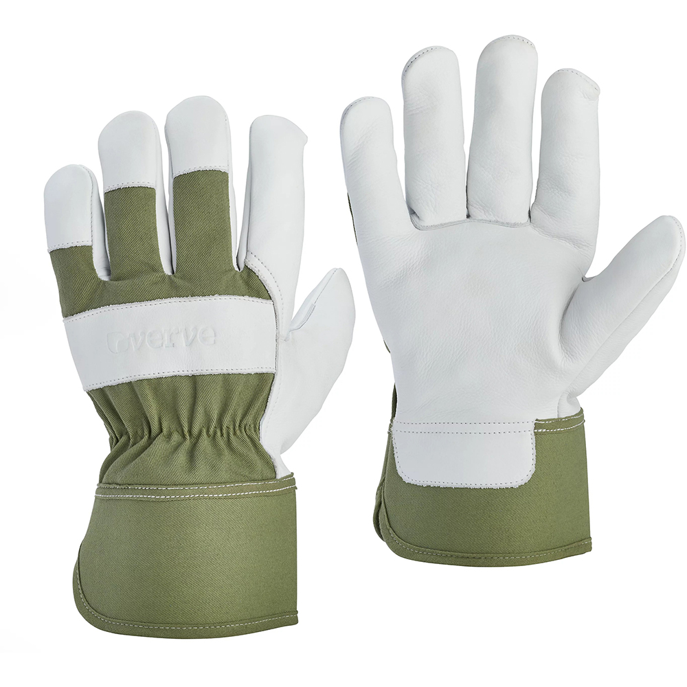 Manusi pentru gradinarit VERVE, marimea XL, piele, verde/alb