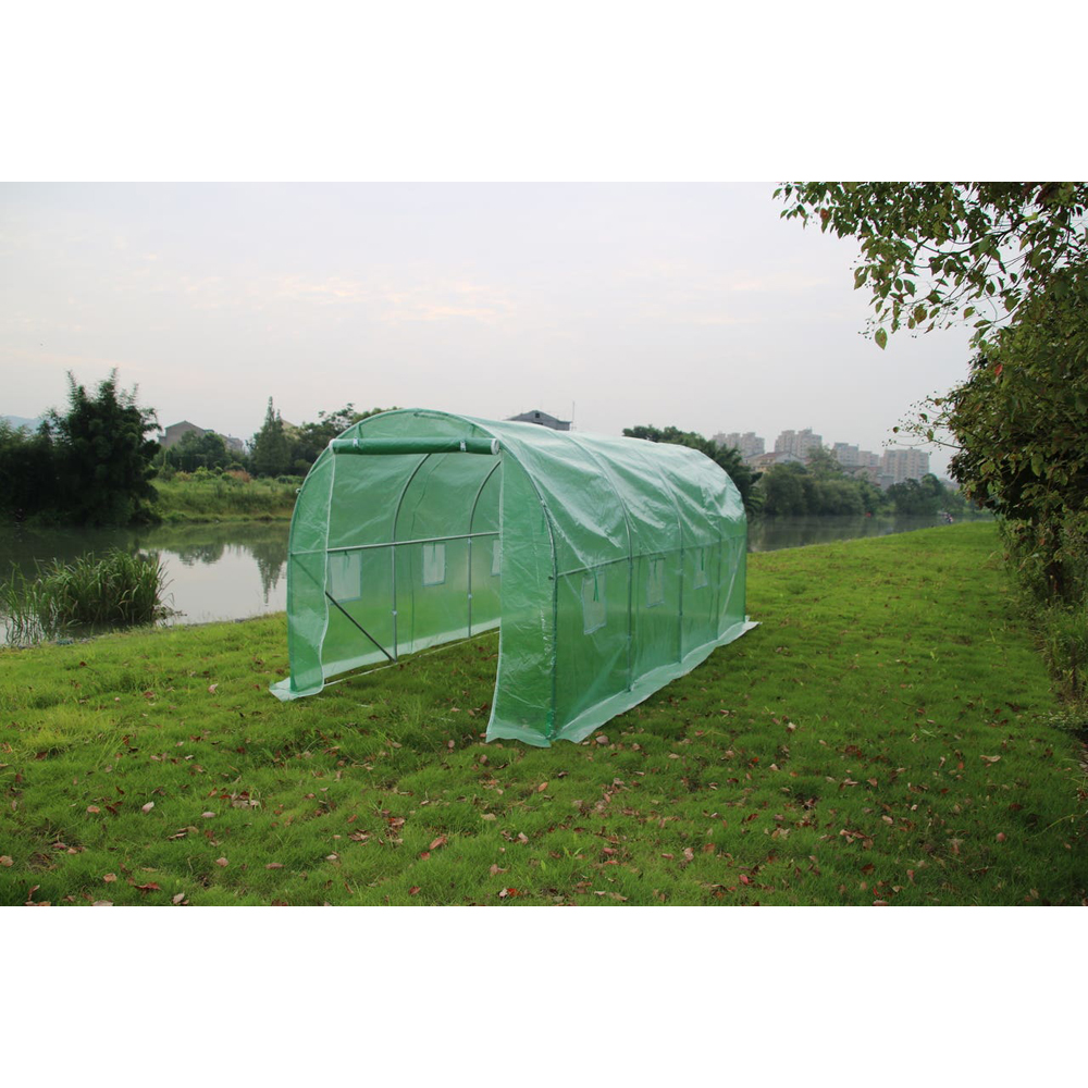 Sera tip tunel Yurta, 10 mp, 500 x 200 cm, polietilena - otel galvanizat, verde