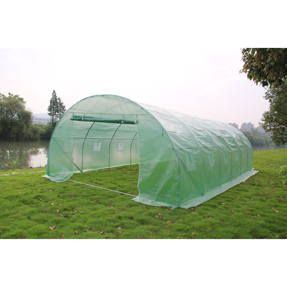 Sera tip tunel Yurta, 32 mp, 800 x 400 x 250 cm, polietilena - otel galvanizat, verde