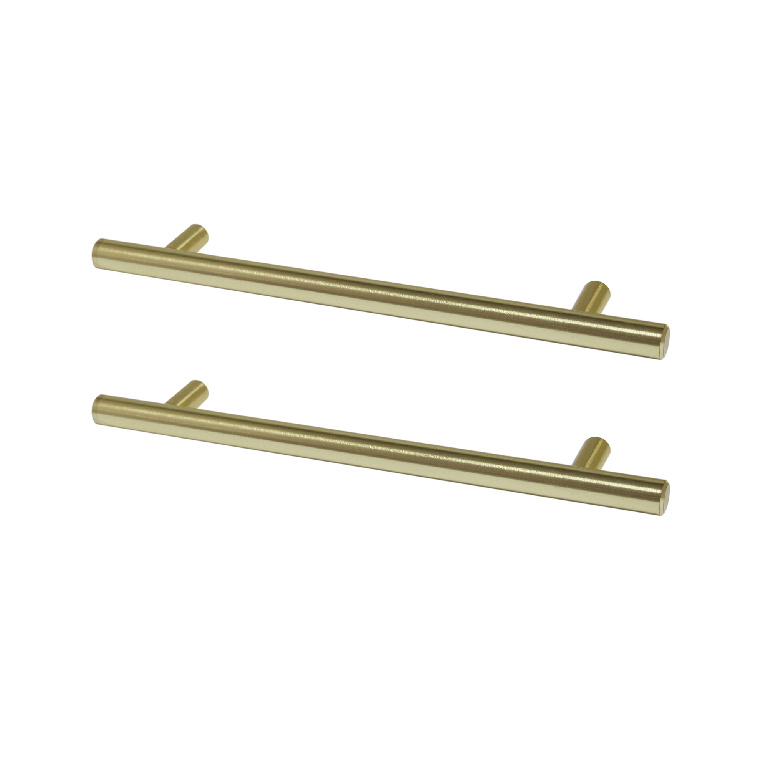 Set 2 manere tip bara pentru bucatarie GOODHOME Annatto, 22 cm, otel, efect alama