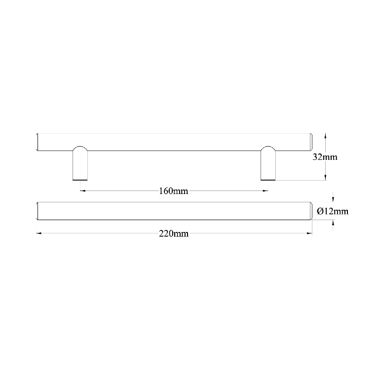 Set 2 manere tip bara pentru bucatarie GOODHOME Annatto, 22 cm, otel, efect alama