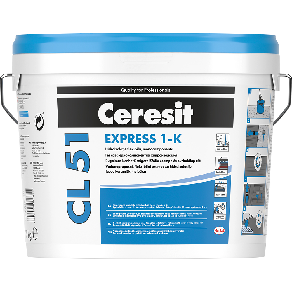 Hidroizolatie flexibila monocomponenta Ceresit CL51 1-K, 15 kg