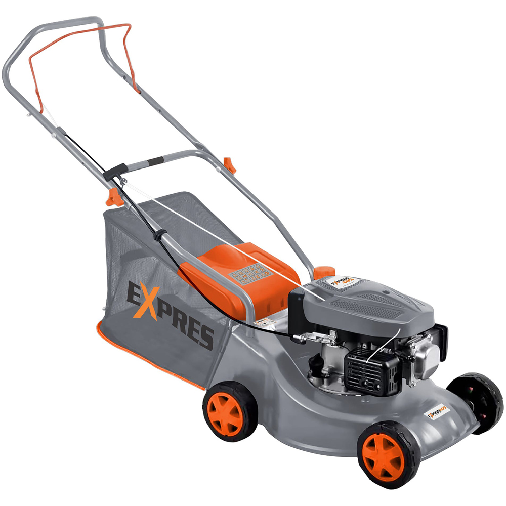 Masina de tuns gazon EXPRESS 409, Benzina, 2.5CP, 79CC, latime taiere 40 cm, cos 45L, gri-portocaliu