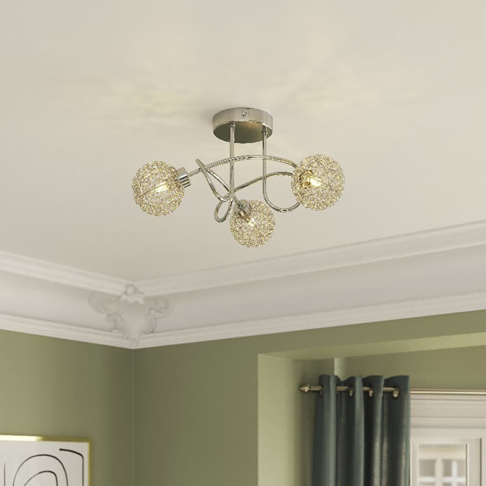 Lampa GOODHOME Caelus, 3 x G9, 40W, argintiu