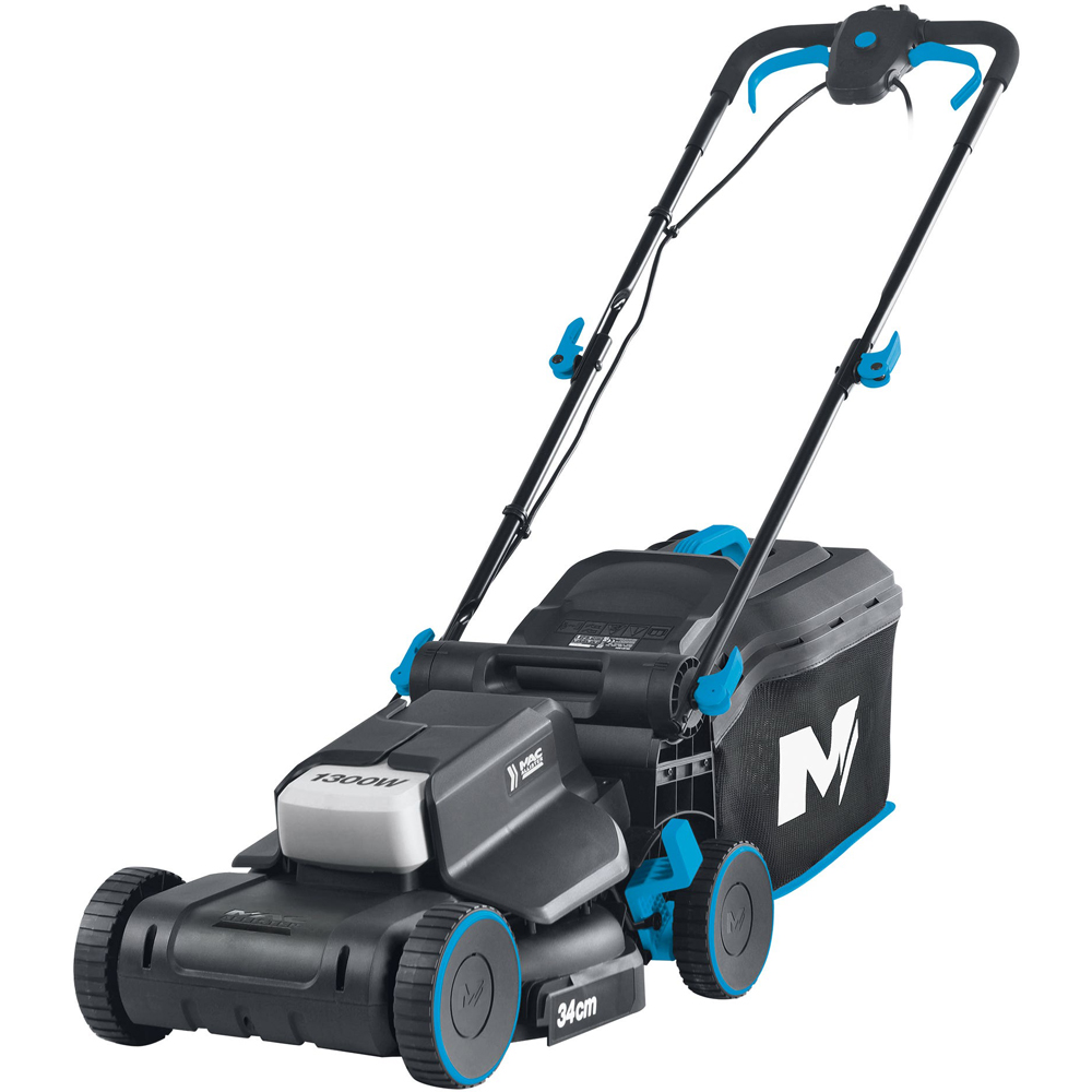 Set asina de tuns iarba MAC ALLISTER, Electrica, 1300W, latime taiere 34 cm, cos 31L, negru