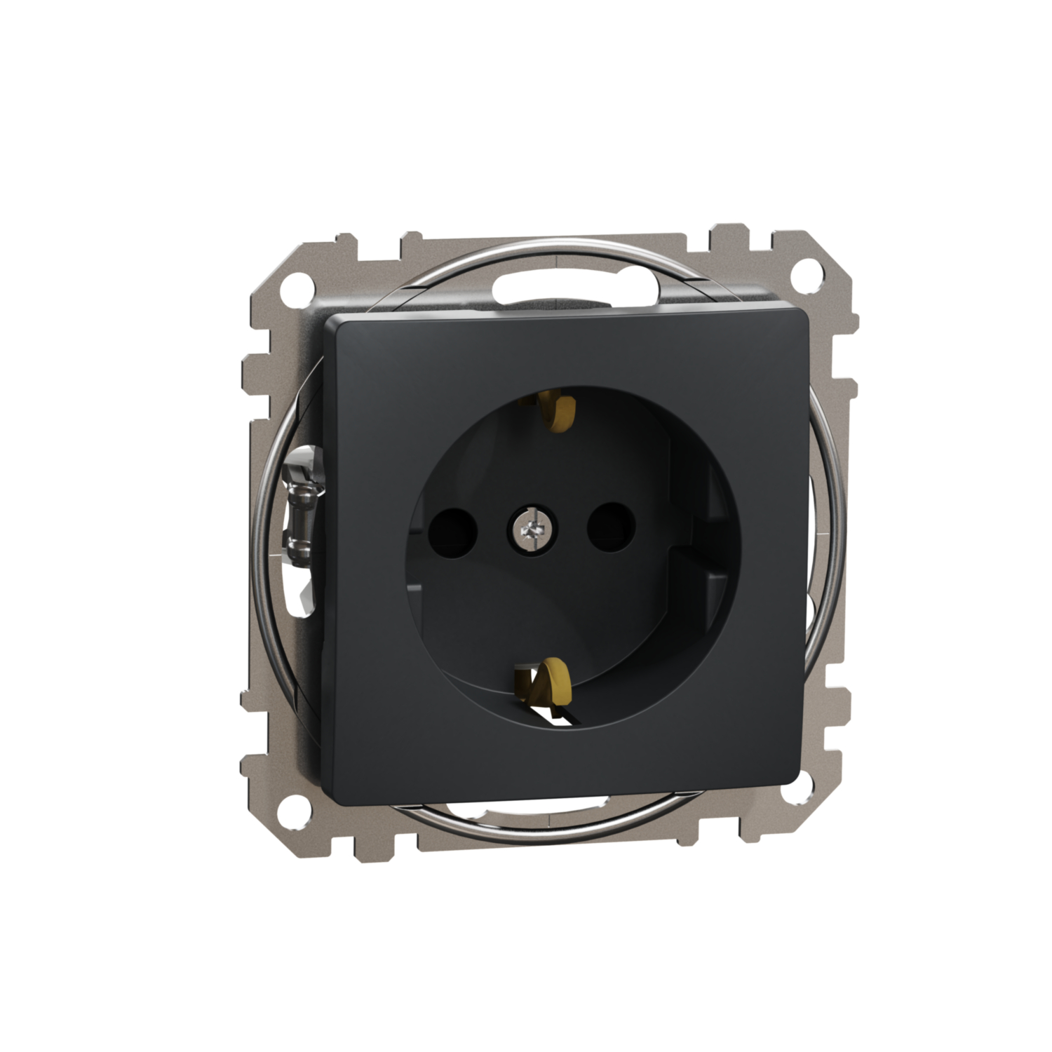 Sedna Design, Priza 2P+E cu cu obturatoare, antracit