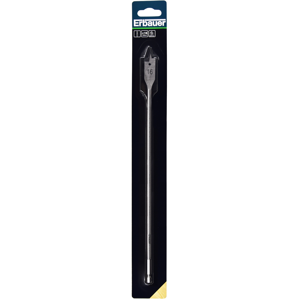Burghiu plat lemn Erbauer, 16 x 300 mm