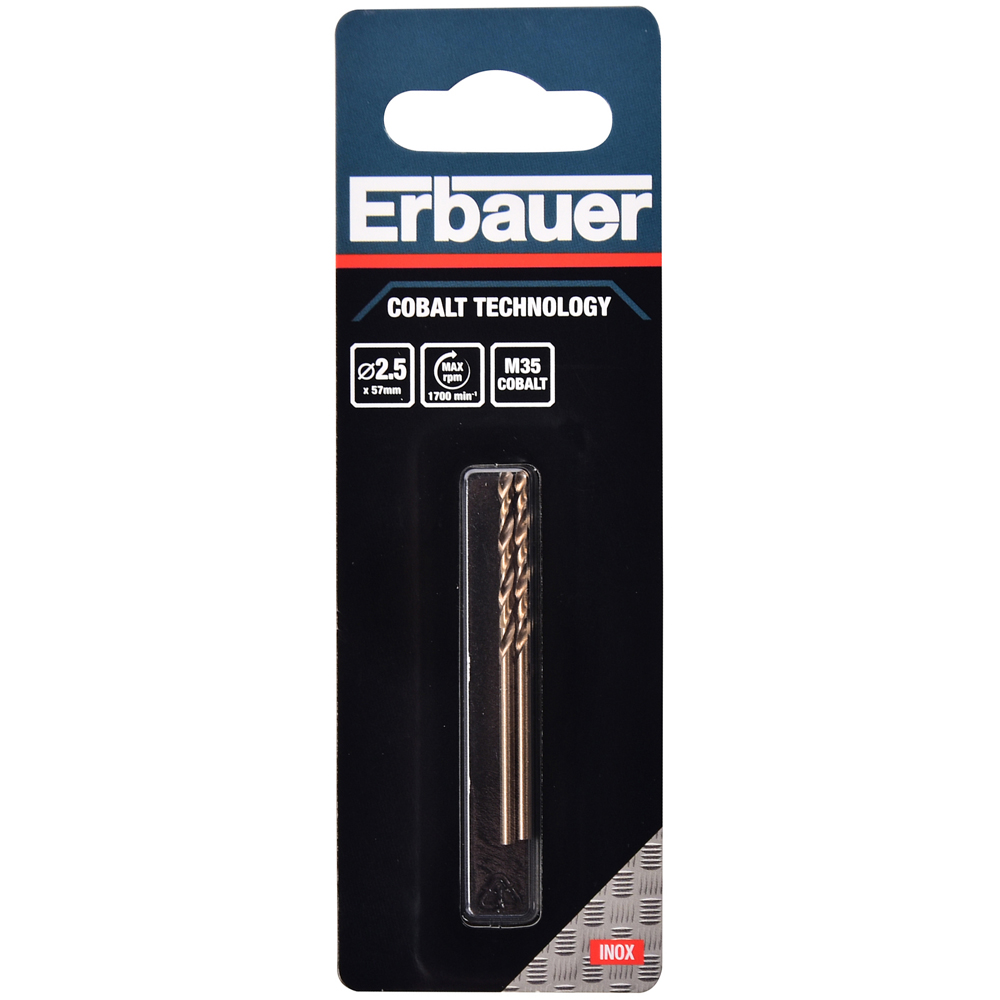 Burghiu metal Erbauer M35, 2.5 x 57 mm, 2 bucati