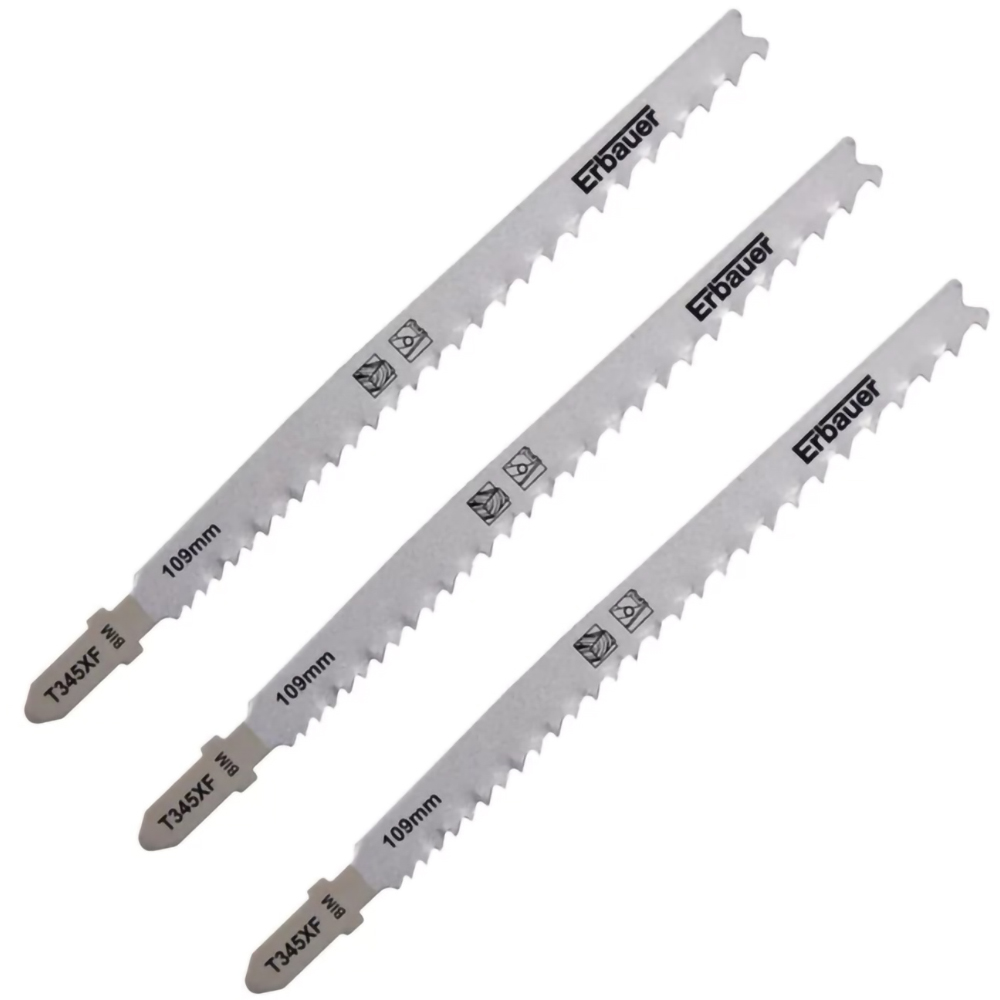 Lame fierastrau Erbauer T345XF, pentru lemn si metal subtire, 3-30 mm, 3 buc