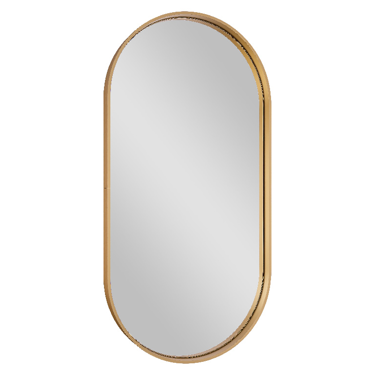 Oglinda baie GoodHome Tisa, ovala, 40 x 80 cm, auriu