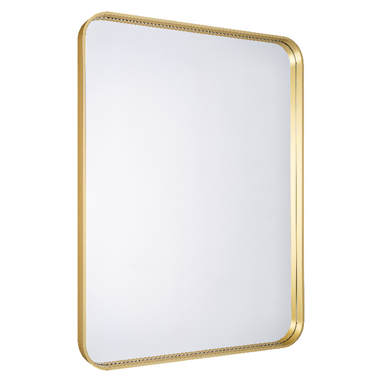Oglinda dreptunghiulara baie GOODHOME, 60 x 80 cm, sticla si aluminiu, auriu