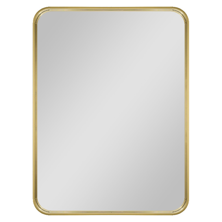 Oglinda dreptunghiulara baie GOODHOME, 60 x 80 cm, sticla si aluminiu, auriu