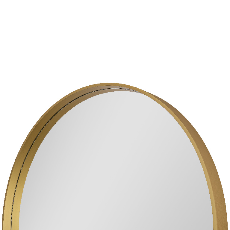 Oglinda rotunda pentru baie GOODHOME, 60 x 60 cm, sticla si aluminiu, auriu