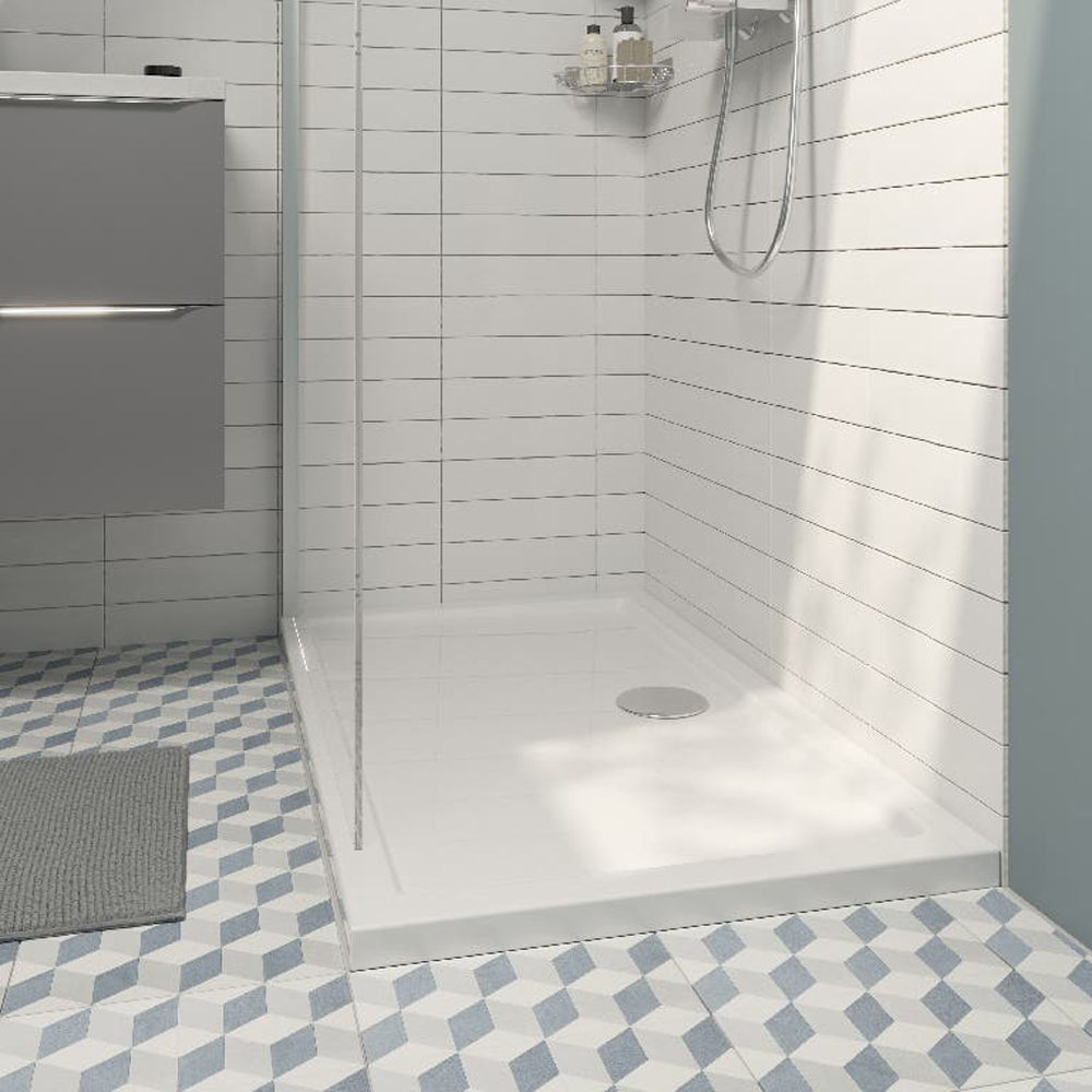 Cadita dus GOODHOME Vorma, dreptunghiulara, ABS si acril, 120 x 70 x 4 cm, alb