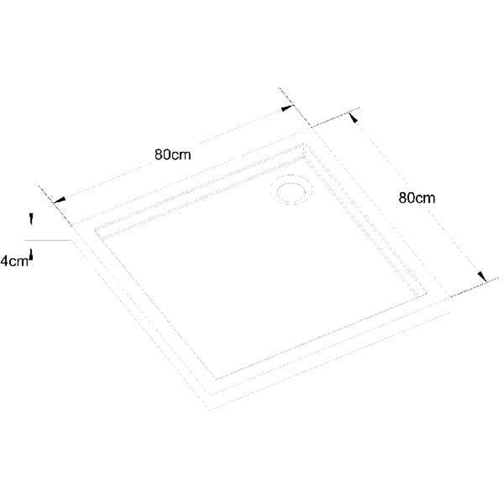 Cadita dus GOODHOME Vorma, patrata, ABS si acril, 80 x 80 x 4 cm, alb