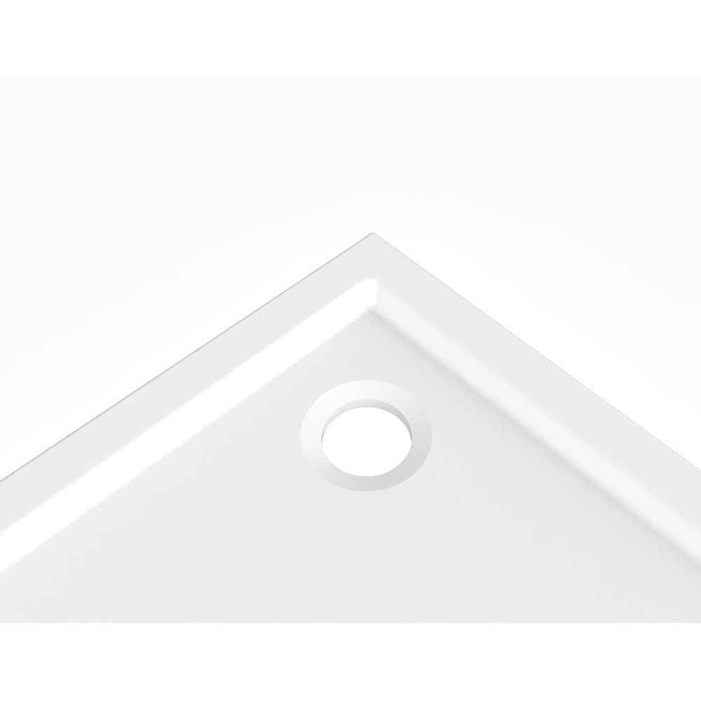 Cadita dus GOODHOME Vorma, patrata, ABS si acril, 80 x 80 x 4 cm, alb