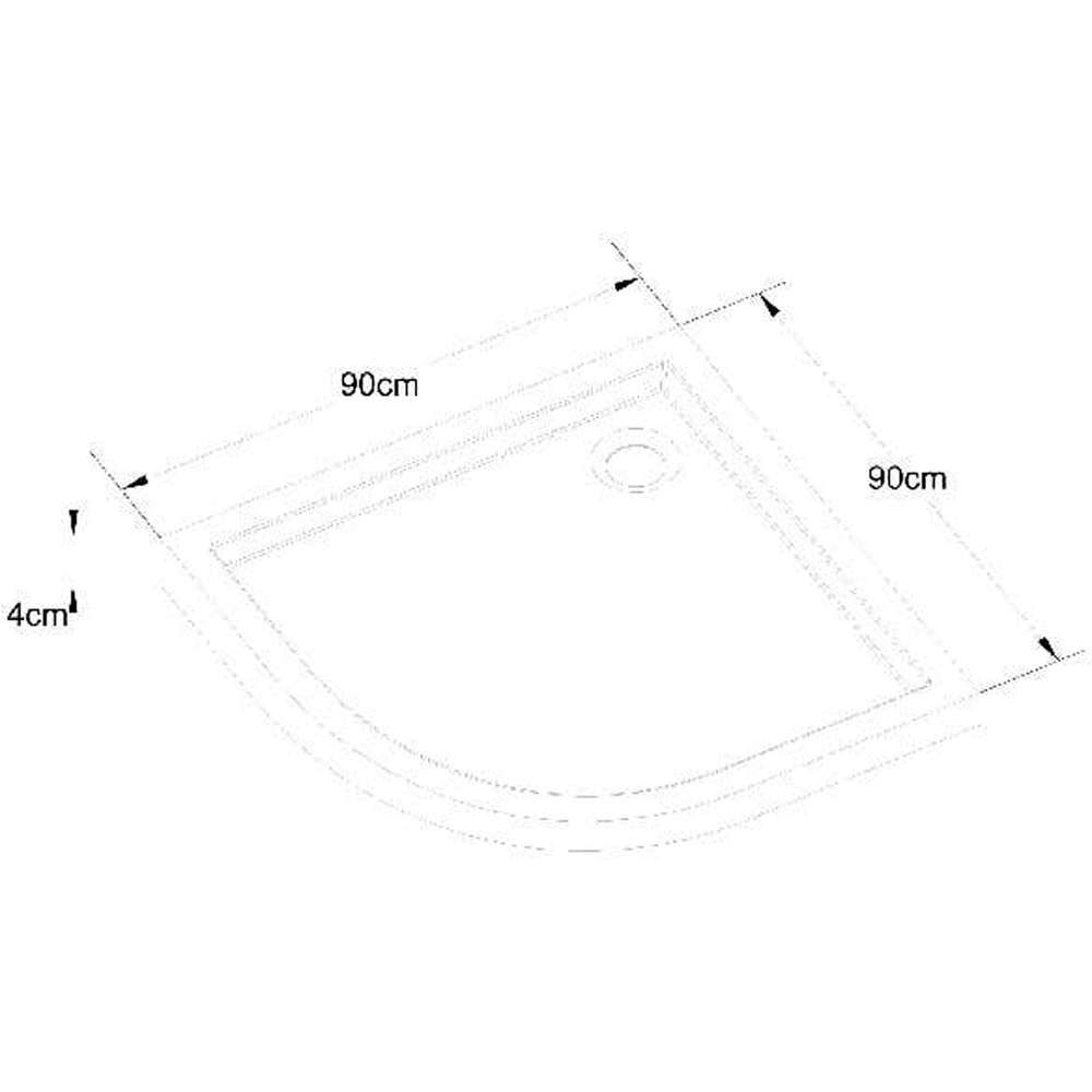 Cadita dus GOODHOME Vorma, semirotunda, ABS si acril, 90 x 90 x 4 cm, alb