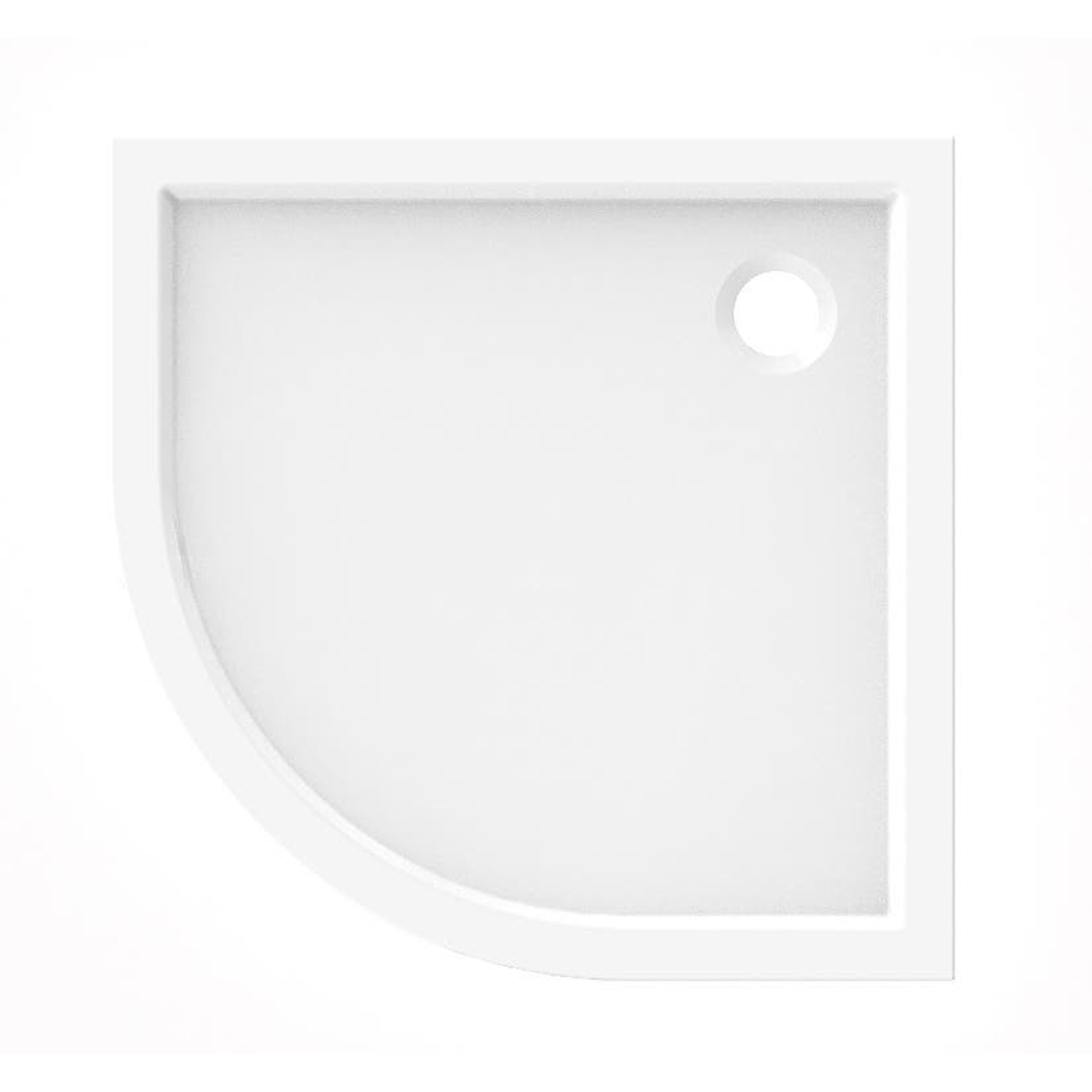 Cadita dus GOODHOME Vorma, semirotunda, ABS si acril, 90 x 90 x 4 cm, alb