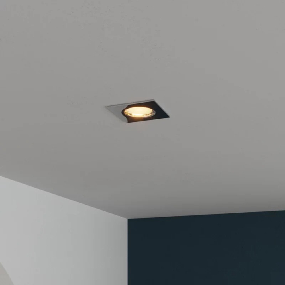 Rama decorativa spot incastrat Ares GoodHome, LED compatibil, rotunda, finisaj crom