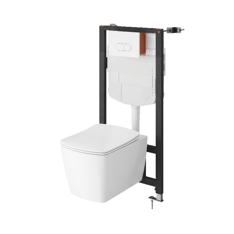 Vas WC suspendat GoodHome Levanna, ceramica, 36 x 50 x 35.5 cm, capac SoftClose, alb