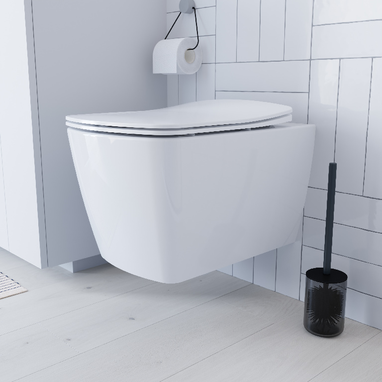 Vas WC suspendat GoodHome Levanna, ceramica, 36 x 50 x 35.5 cm, capac SoftClose, alb