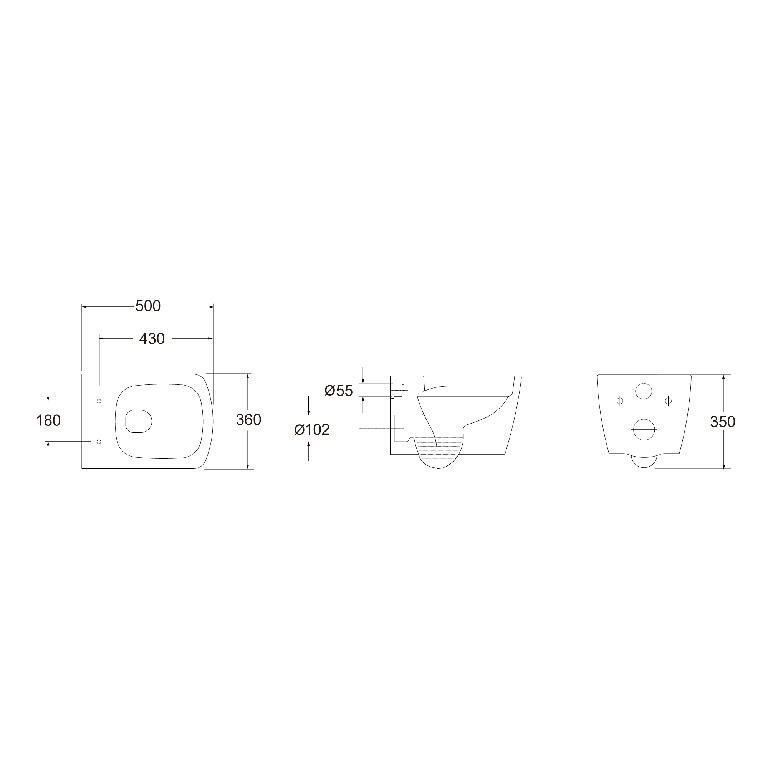 Vas WC suspendat GoodHome Levanna, ceramica, 36 x 50 x 35.5 cm, capac SoftClose, alb