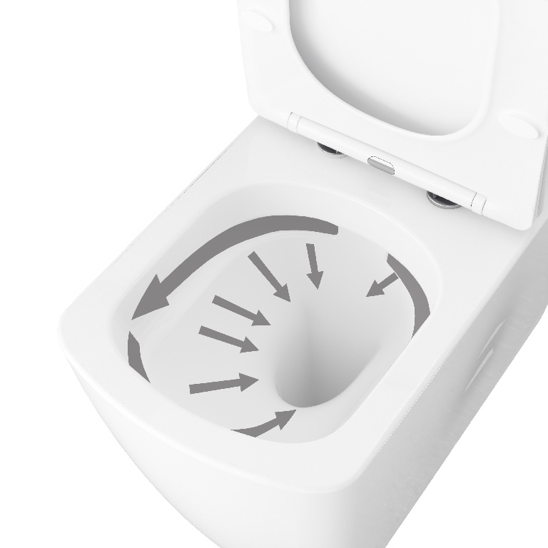 Set vas WC GOODHOME Levanna, ceramica, rimless, rezervor 3/6L, capac SoftClose, alb
