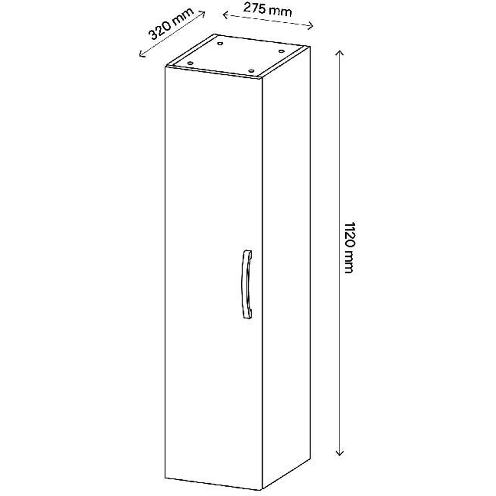 Dulap baie Aruna, 27.5 x 32 x 112 cm, gri inchis