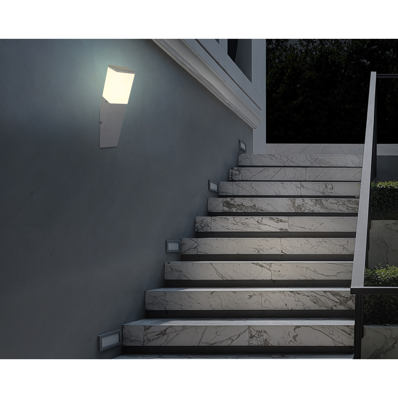 Lampa de exterior GLOBO Herri, IP44, E27, 15W, otel, gri