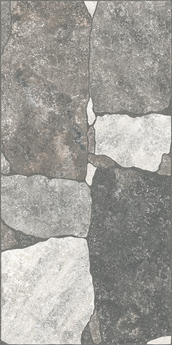 Gresie interior Kai Roccia, gri, portelanata, 60 x 30 cm, suprafata 1,62 mp