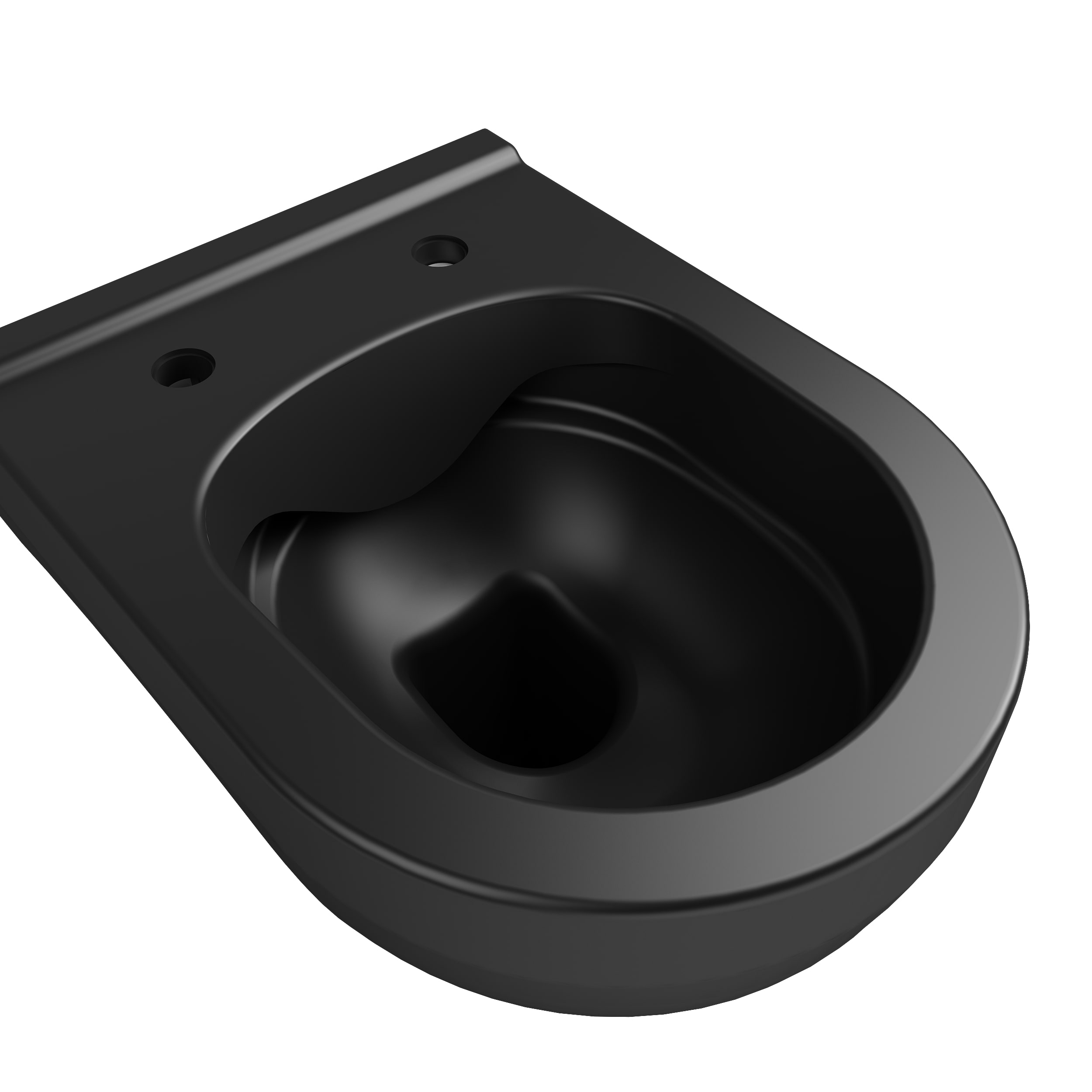 Vas toaleta rotund GOOD HOME Cavally, suspendat pe perete, capac cu inchidere silentioasa, ceramica, negru