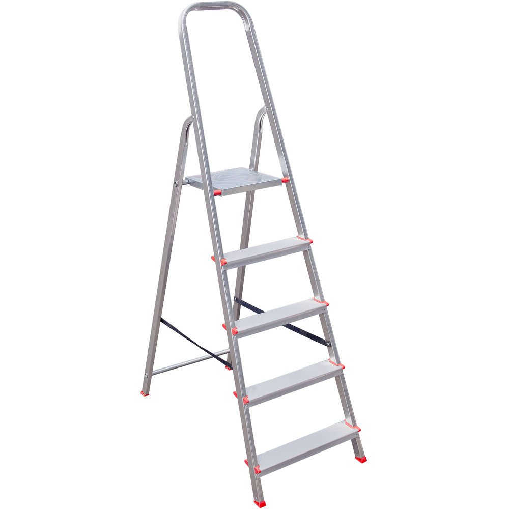 Scara pliabila cu platforma, Inaltime lucru 280 cm, 1x5 trepte, aluminiu