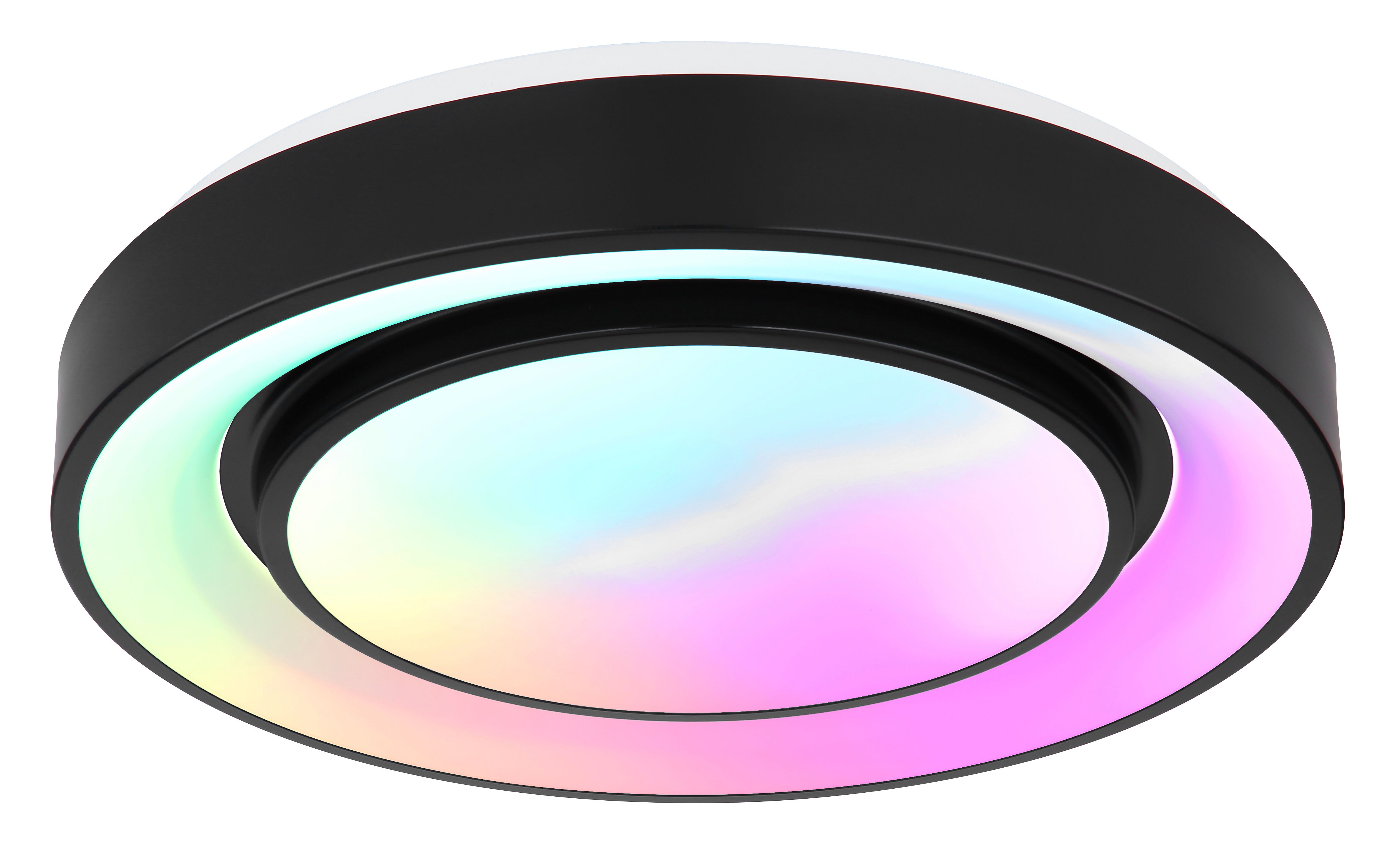 Plafoniera LED RGB GLOBO Sully 41368-24, 24W, 70-800lm, intensitate reglabila, telecomanda, negru