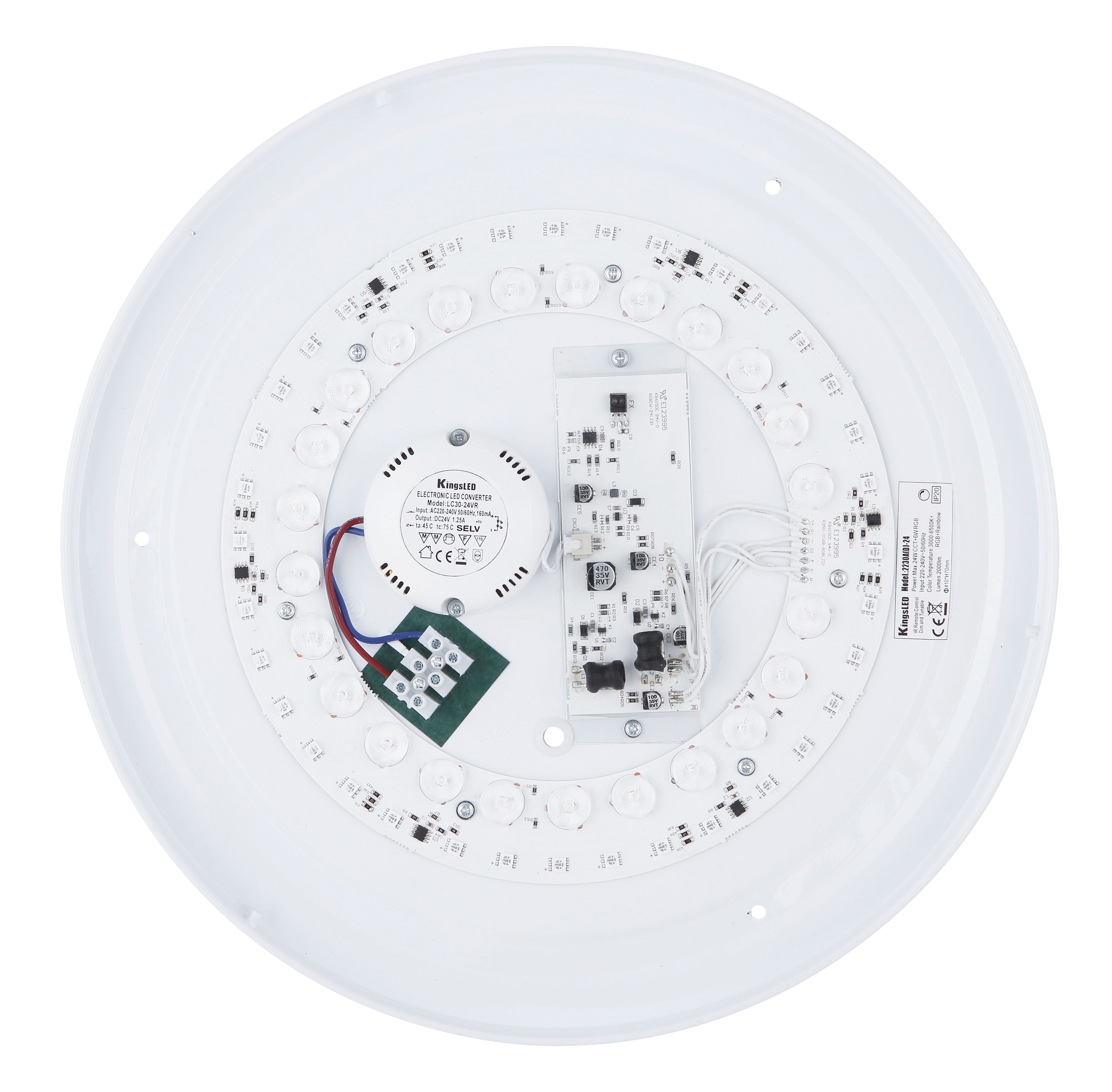 Plafoniera LED RGB GLOBO Sully 41368-24, 24W, 70-800lm, intensitate reglabila, telecomanda, negru