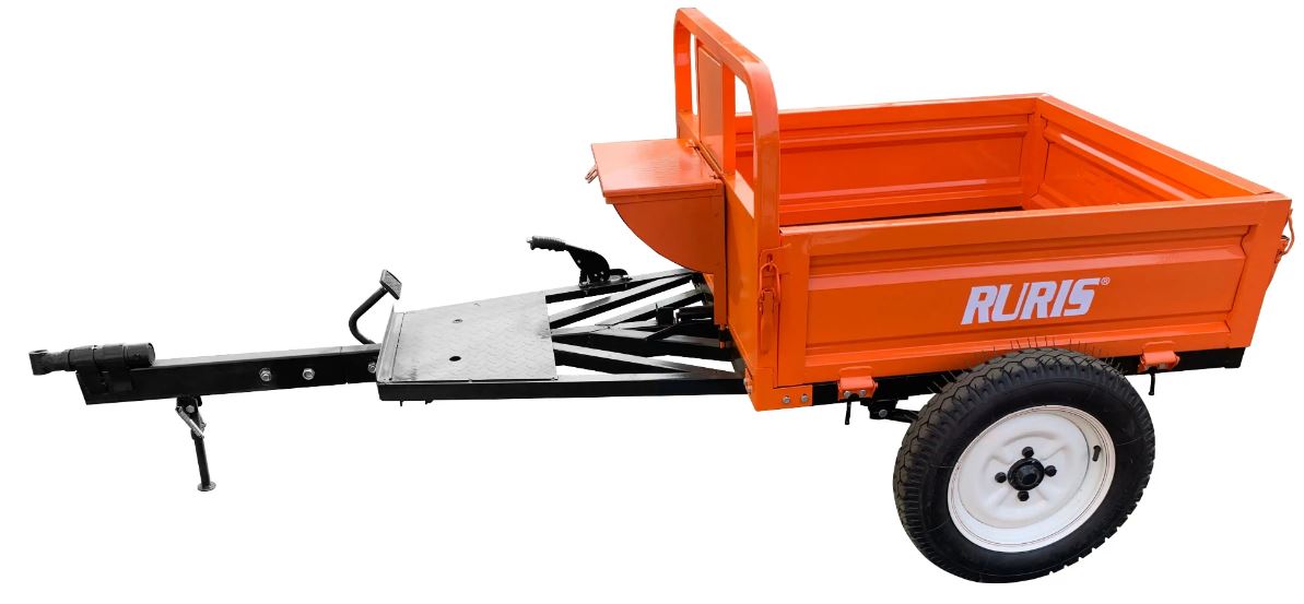 Remorca agricola motocultor RURIS 450 S, 450kg, portocaliu