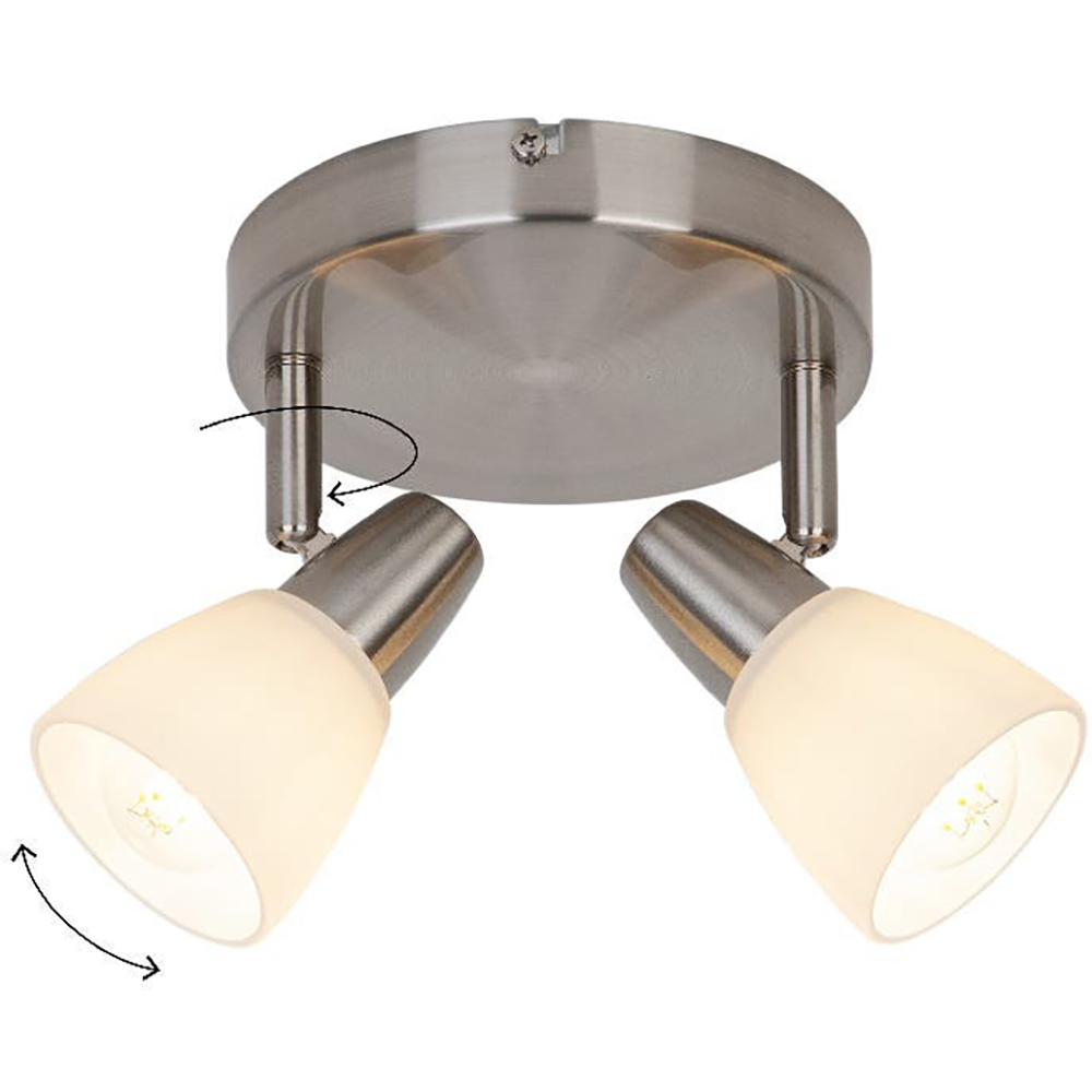 Spot dublu GOODHOME Aphaea, 10W, E14, argintiu