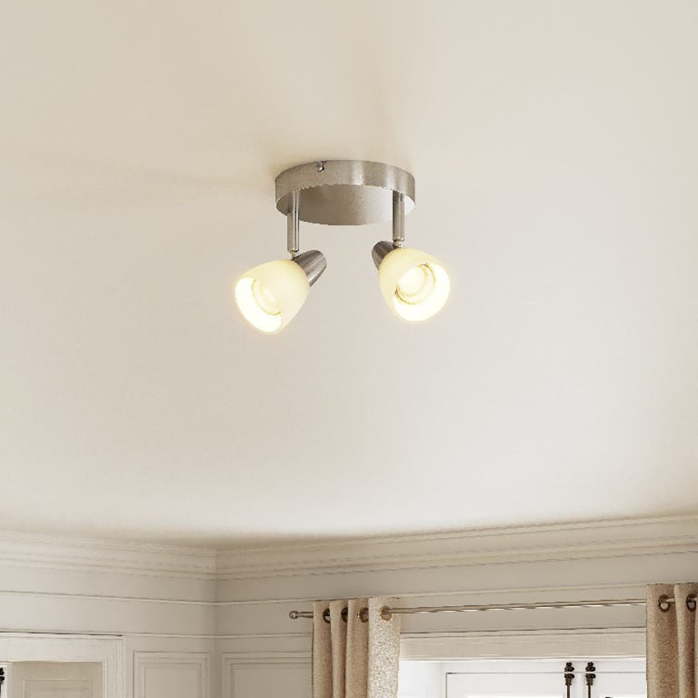 Spot dublu GOODHOME Aphaea, 10W, E14, argintiu