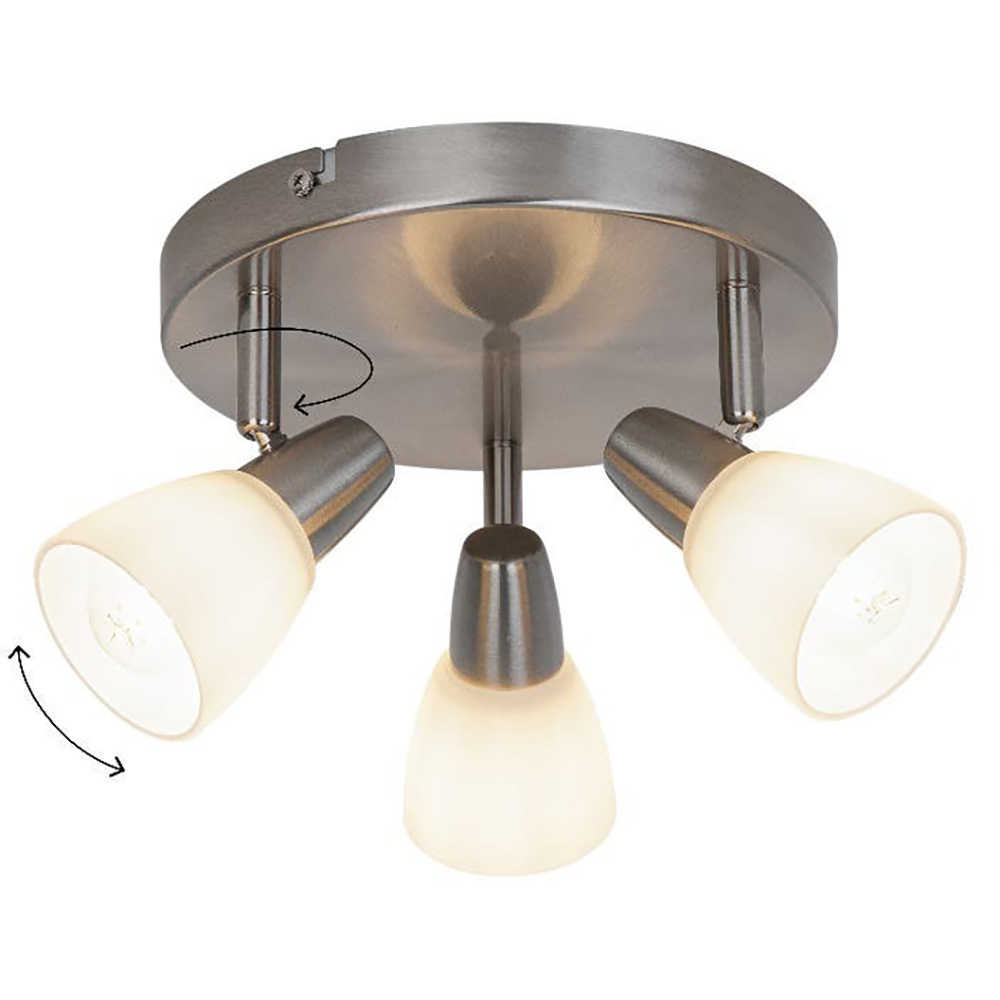 Spot triplu GOODHOME Aphaea, 10W, E14, argintiu